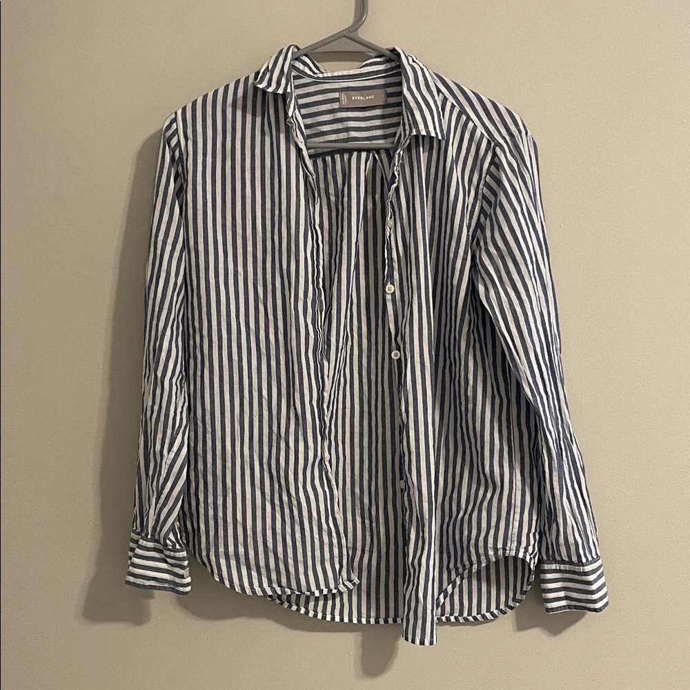 Everlane Striped Cotton Button Down Top